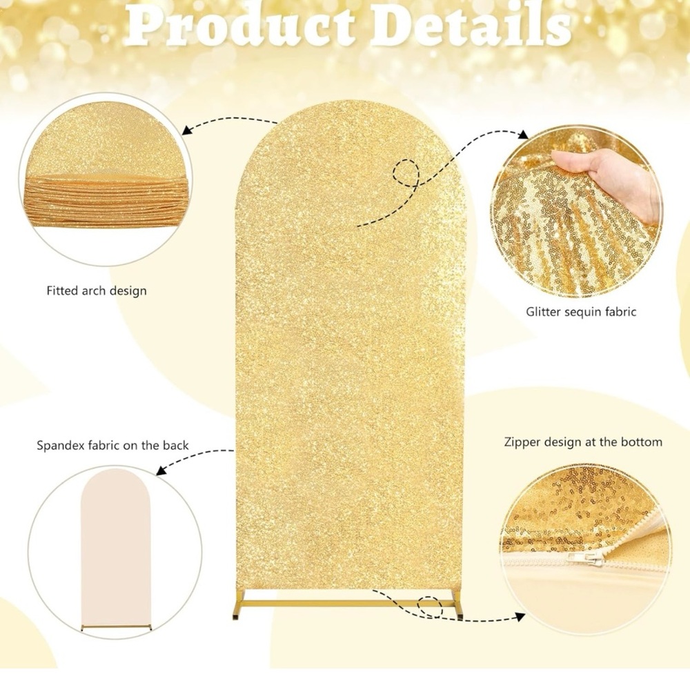 Gold sequin Arch cover